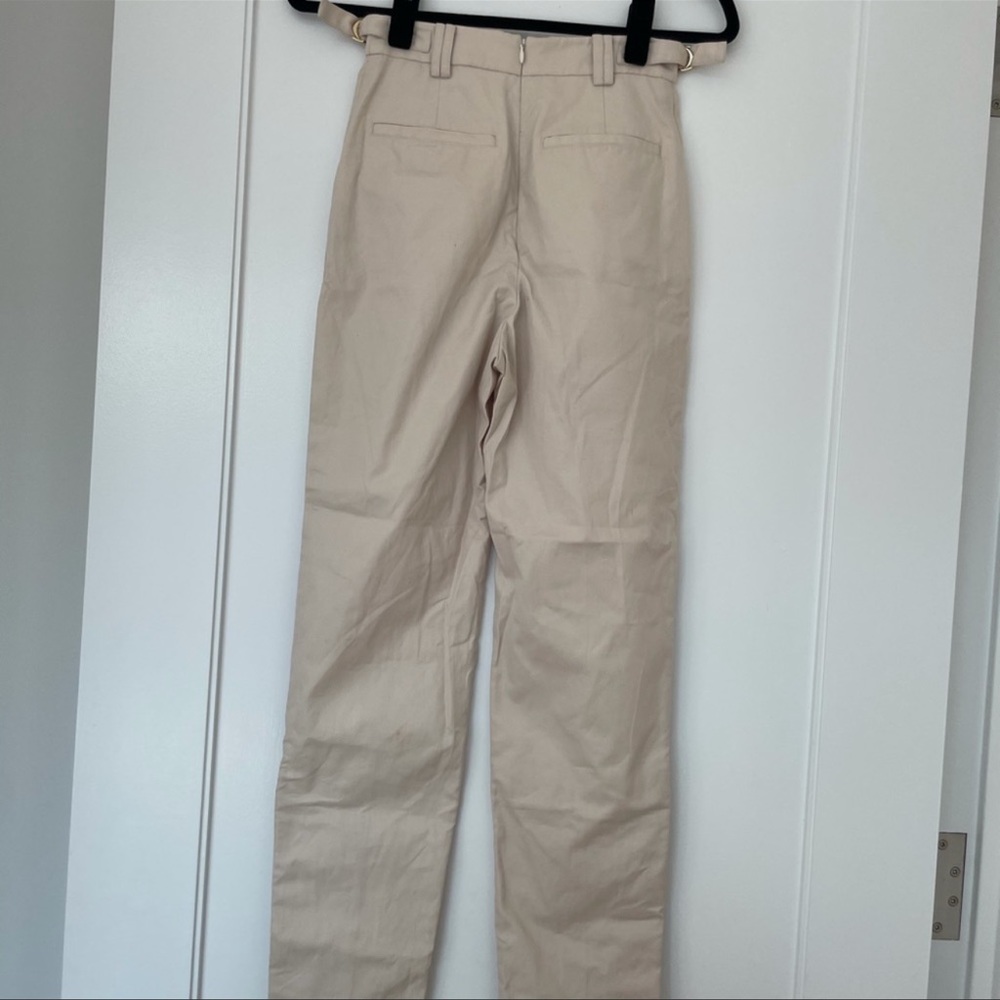Aje Prima Buttoned Cotton Trouser Pants Neutral - Picture 9 of 11